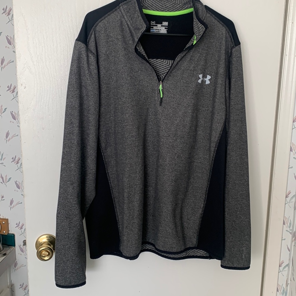 Under-amour Men’s really soft and warm with neon highlights.